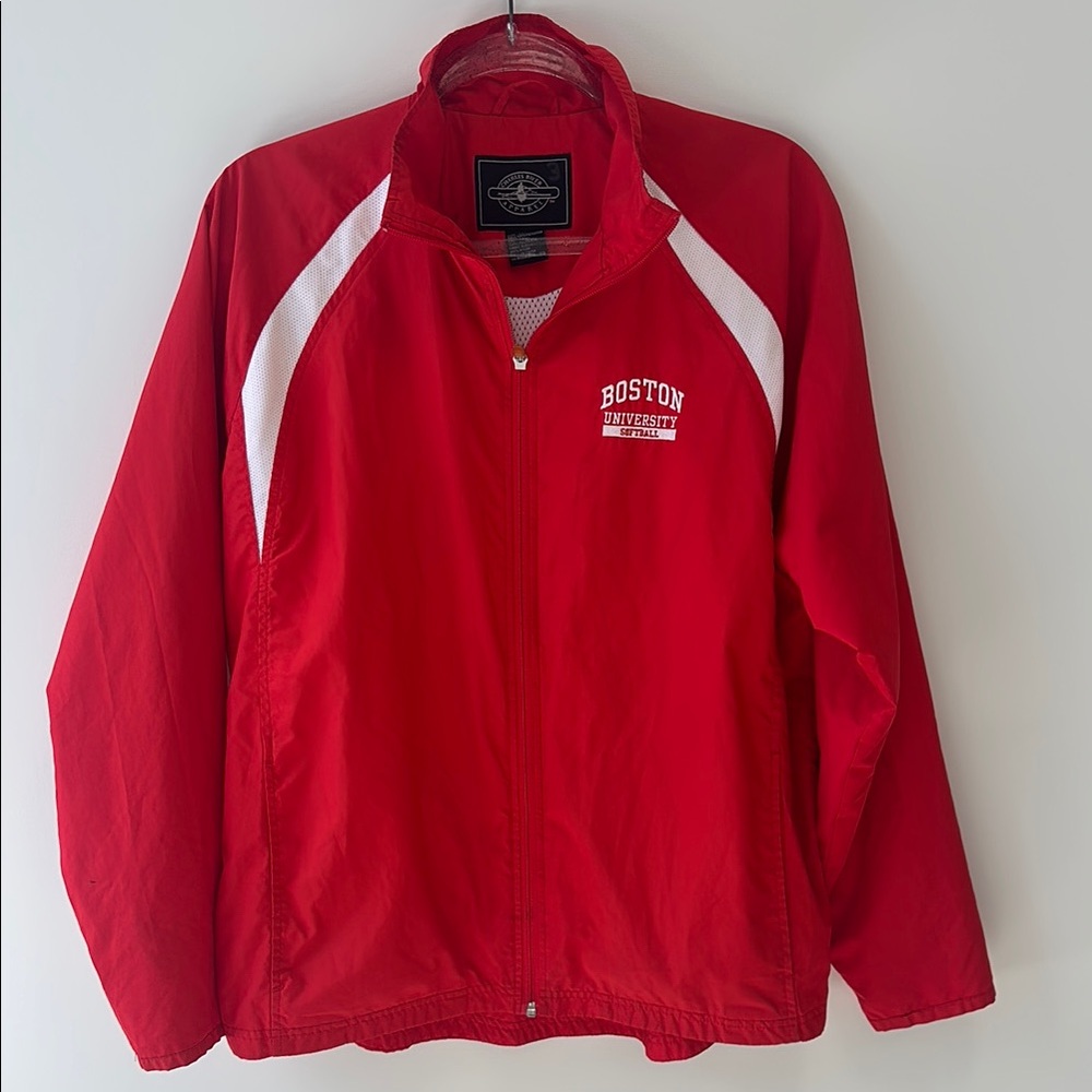 Mens Boston University Charles River Apparel Sz Small Red & White Windbreaker